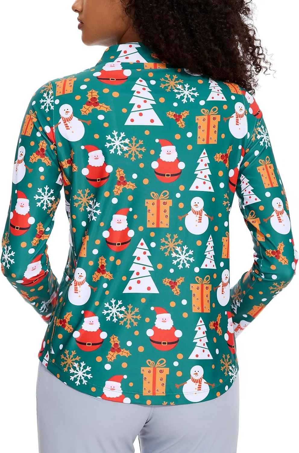 M MOTEEPI Womens Golf Shirt Long Sleeve Athletic Quarter Zip Pullover Sun Protection with Pocket