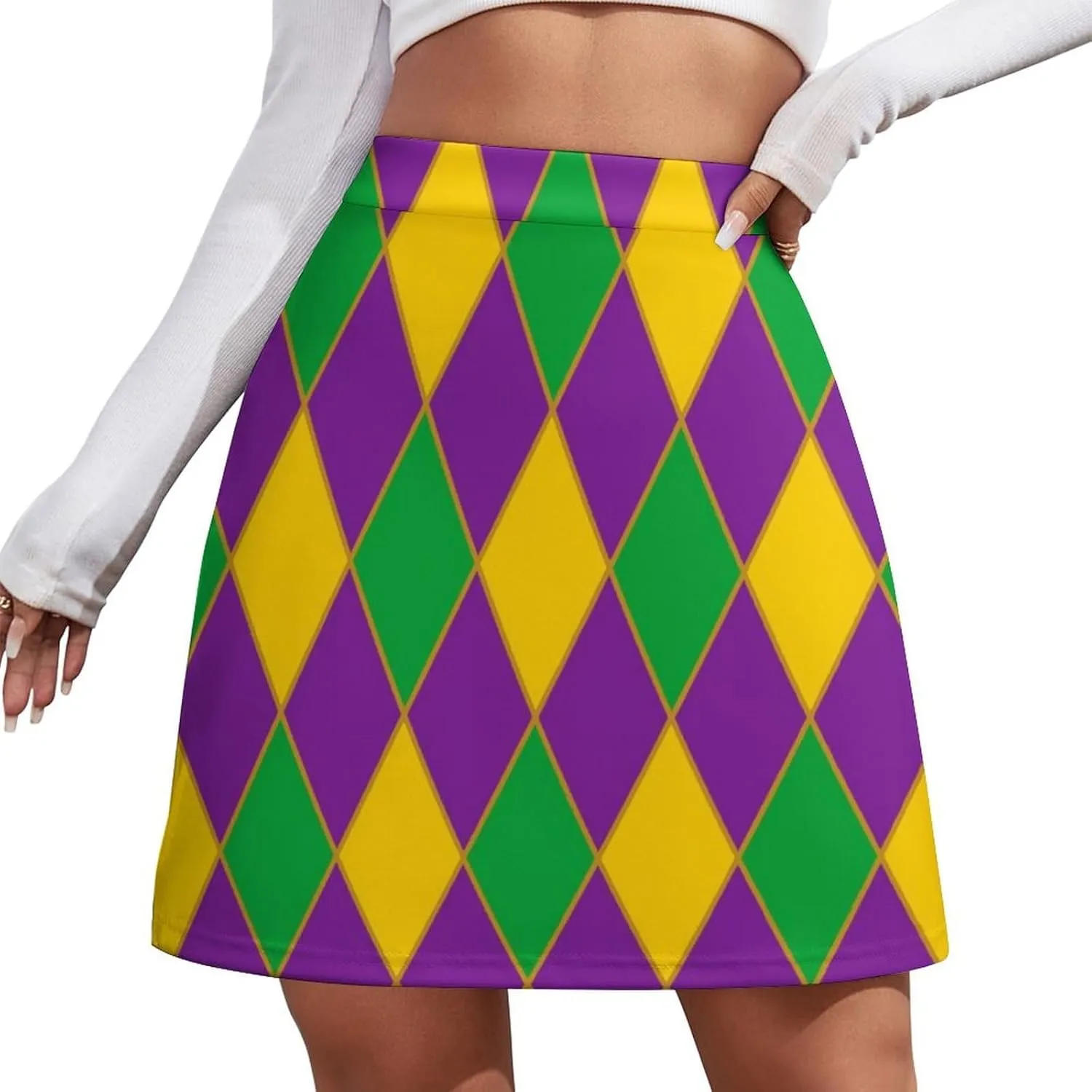 Mardi Gras Short Skirt Culottes Womans Athletic Skorts Golf Skirts Mini Shorts High Waist Breathable Sport Skort