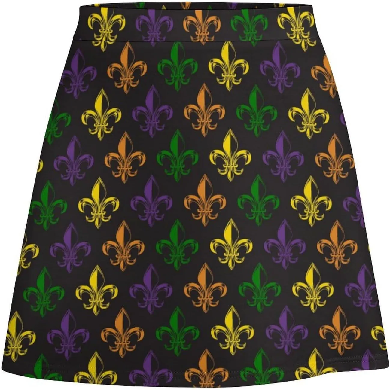 Mardi Gras Short Skirt Culottes Womans Athletic Skorts Golf Skirts Mini Shorts High Waist Breathable Sport Skort