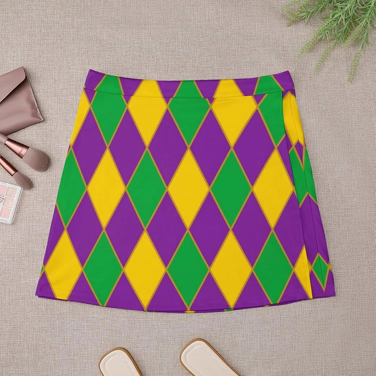 Mardi Gras Short Skirt Culottes Womans Athletic Skorts Golf Skirts Mini Shorts High Waist Breathable Sport Skort