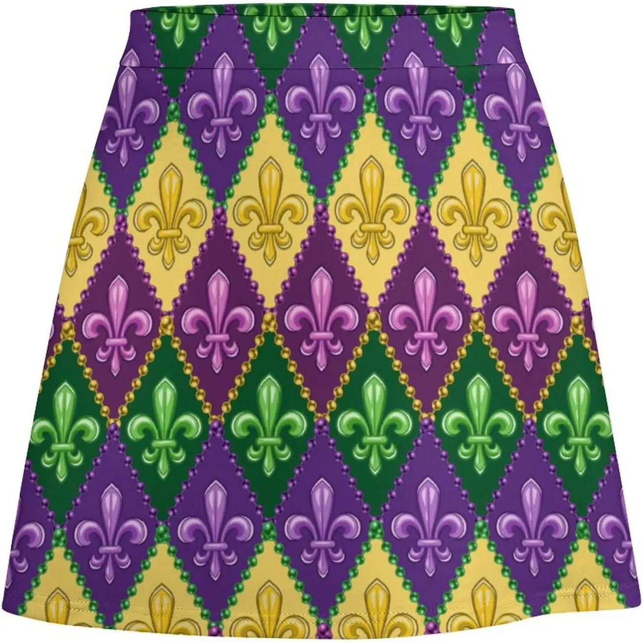 Mardi Gras Short Skirt Culottes Womans Athletic Skorts Golf Skirts Mini Shorts High Waist Breathable Sport Skort