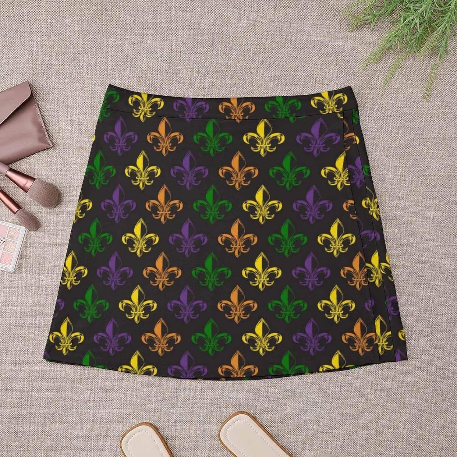 Mardi Gras Short Skirt Culottes Womans Athletic Skorts Golf Skirts Mini Shorts High Waist Breathable Sport Skort