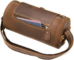 Men Bucket Bags Retro Genuine Leather Men's Small Messenger Bag Male Shoulder Small Crossbody Bucket Bags Vintage Soft Versatile