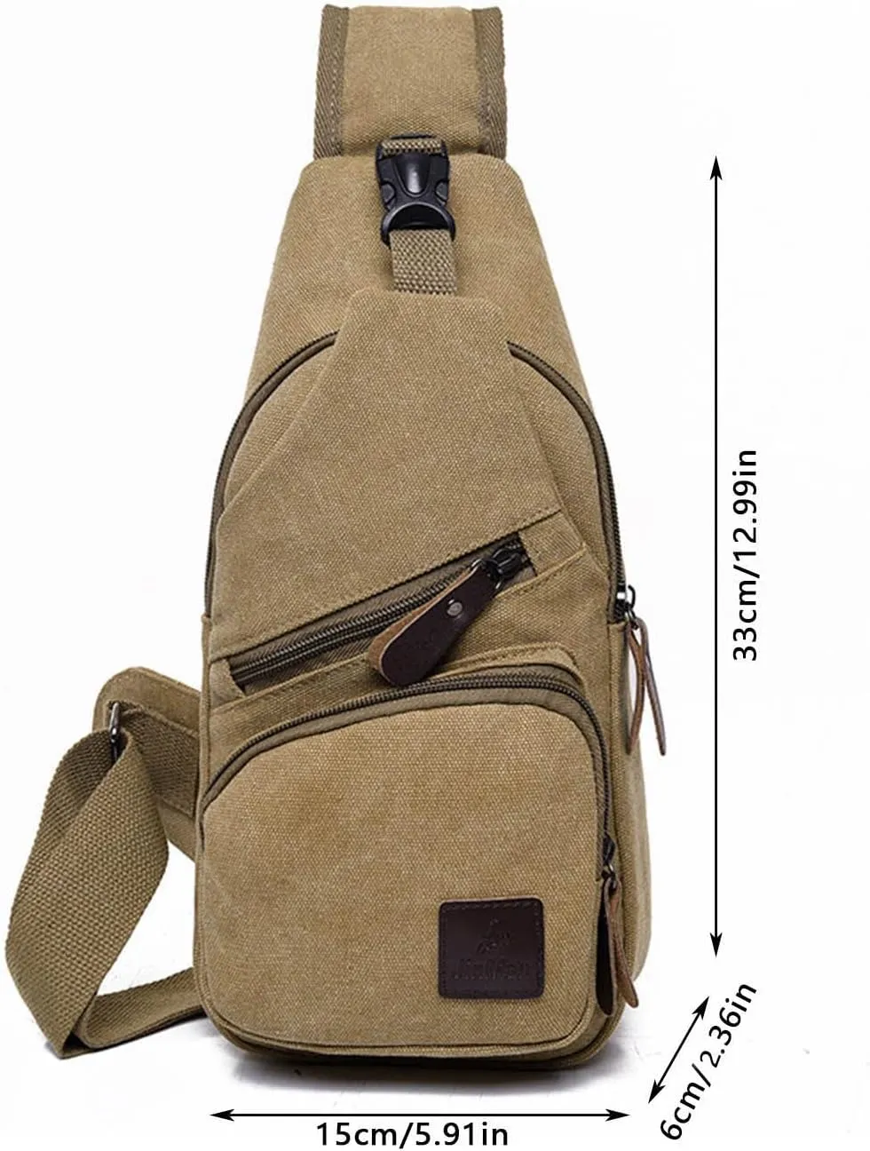 Men Messenger Bags Fashion Outdoor Canvas Chest Bags Bike Functional Pocket Travel Backpack Bears (Green, One Size)