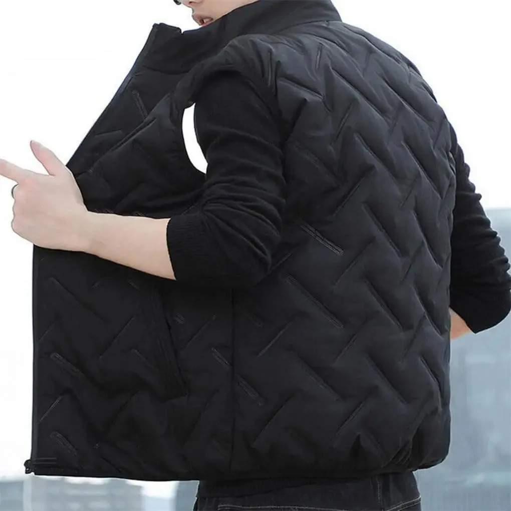Men Vest Jackets Thick Vests Men Sleeveless Coats Warm Cotton-Padded Waistcoat Men Down Vest