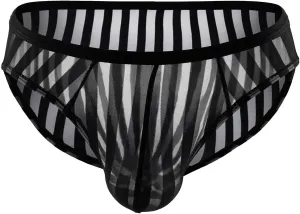 Men's Briefs Sexy Interstrip Breathable Panties Striped Sheer Mesh Briefs Underwear