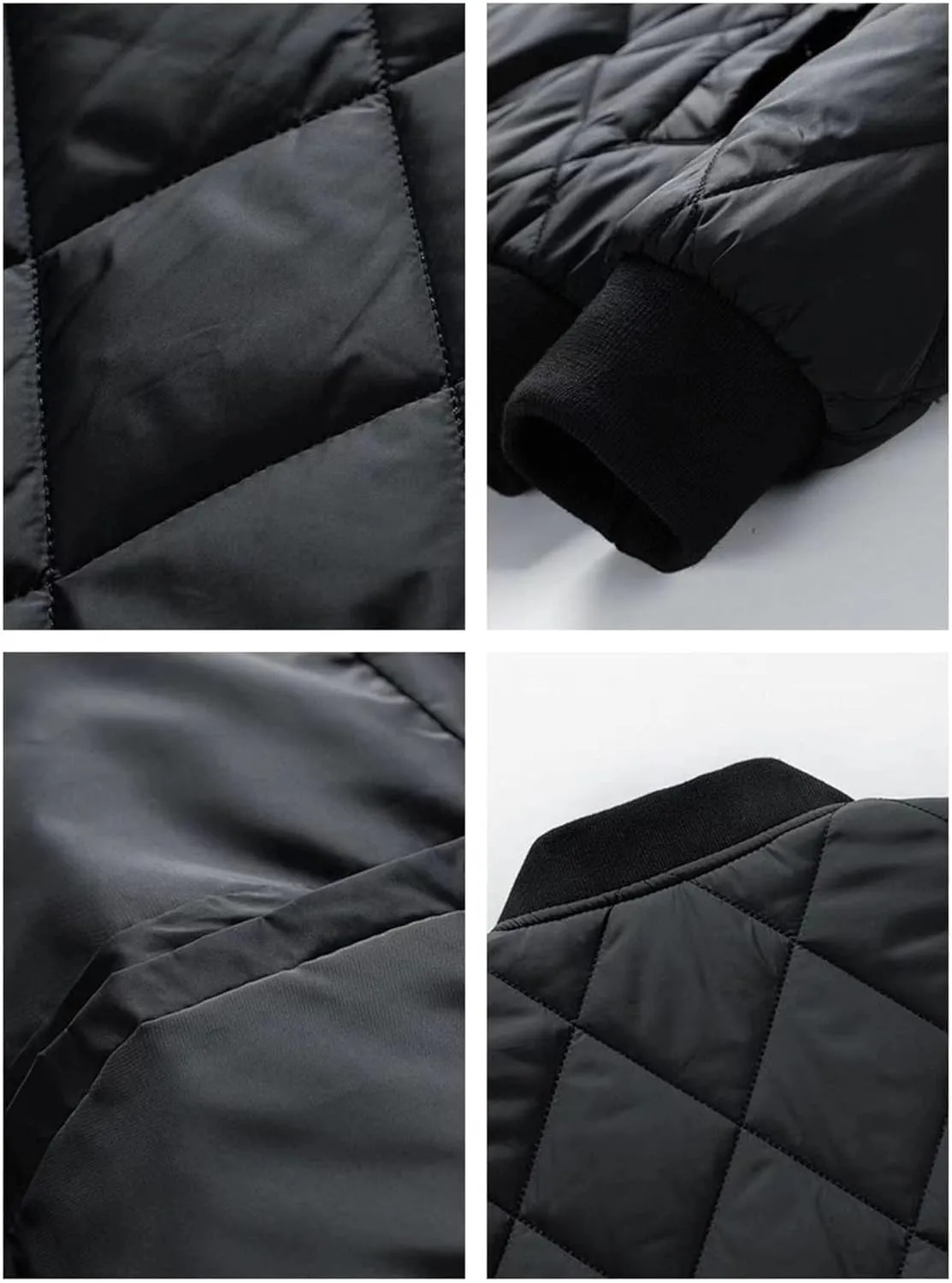Men's Cotton-Padded Jacket Winter Collar Zipper Plus Cotton Coat Tide Casual Cardigan with Pockets