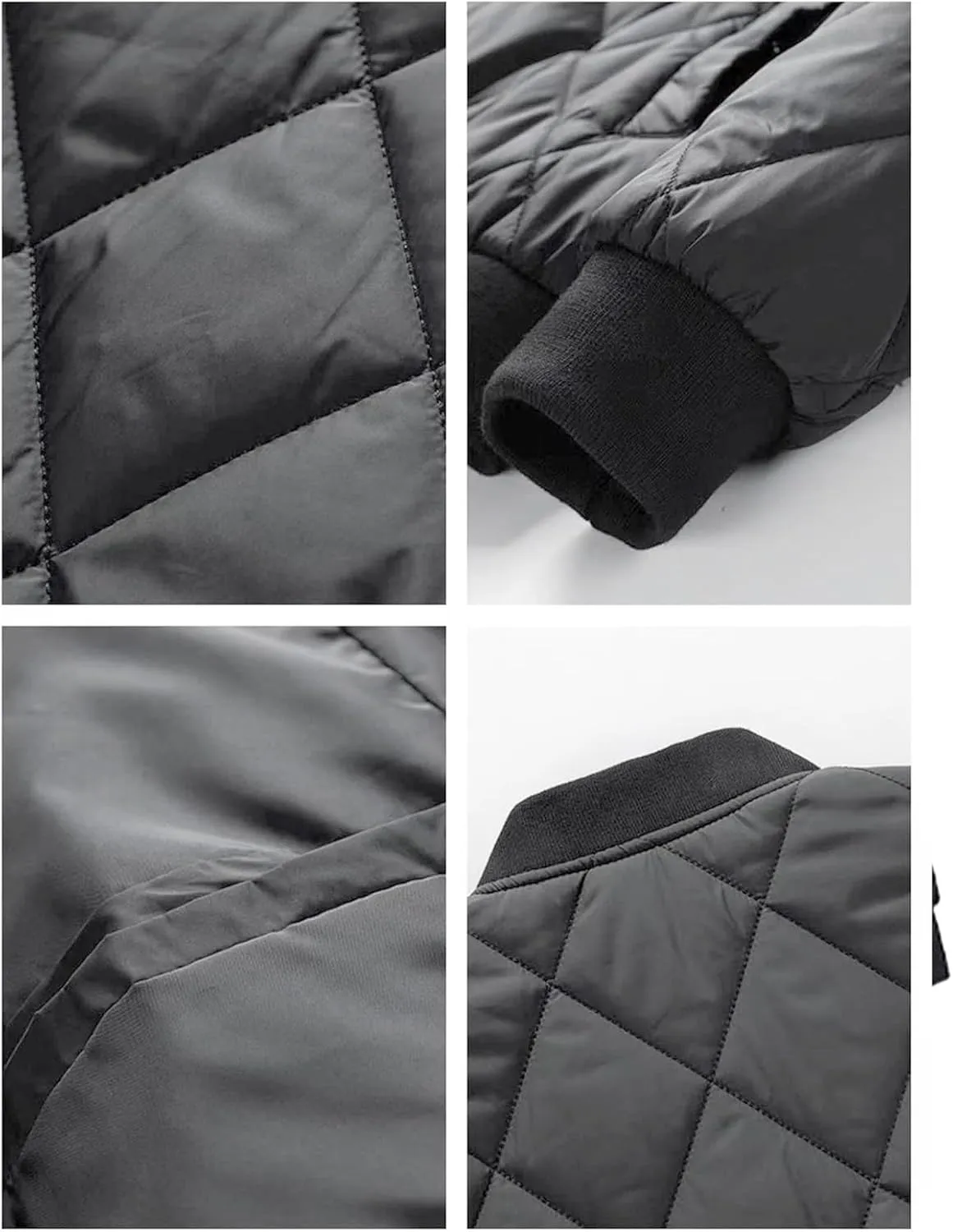 Men's Cotton-Padded Jacket Winter Collar Zipper Plus Cotton Coat Tide Casual Cardigan with Pockets
