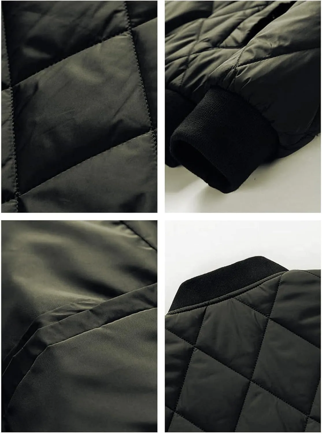 Men's Cotton-Padded Jacket Winter Collar Zipper Plus Cotton Coat Tide Casual Cardigan with Pockets