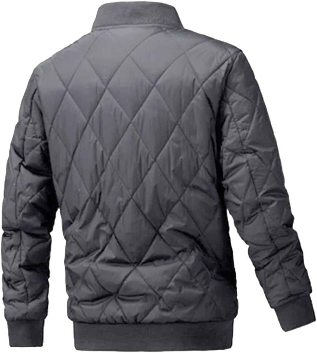 Men's Cotton-Padded Jacket Winter Collar Zipper Plus Cotton Coat Tide Casual Cardigan with Pockets