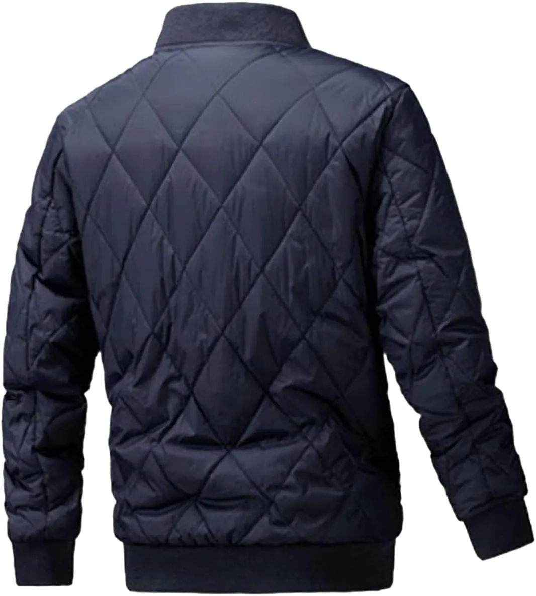 Men's Cotton-Padded Jacket Winter Collar Zipper Plus Cotton Coat Tide Casual Cardigan with Pockets