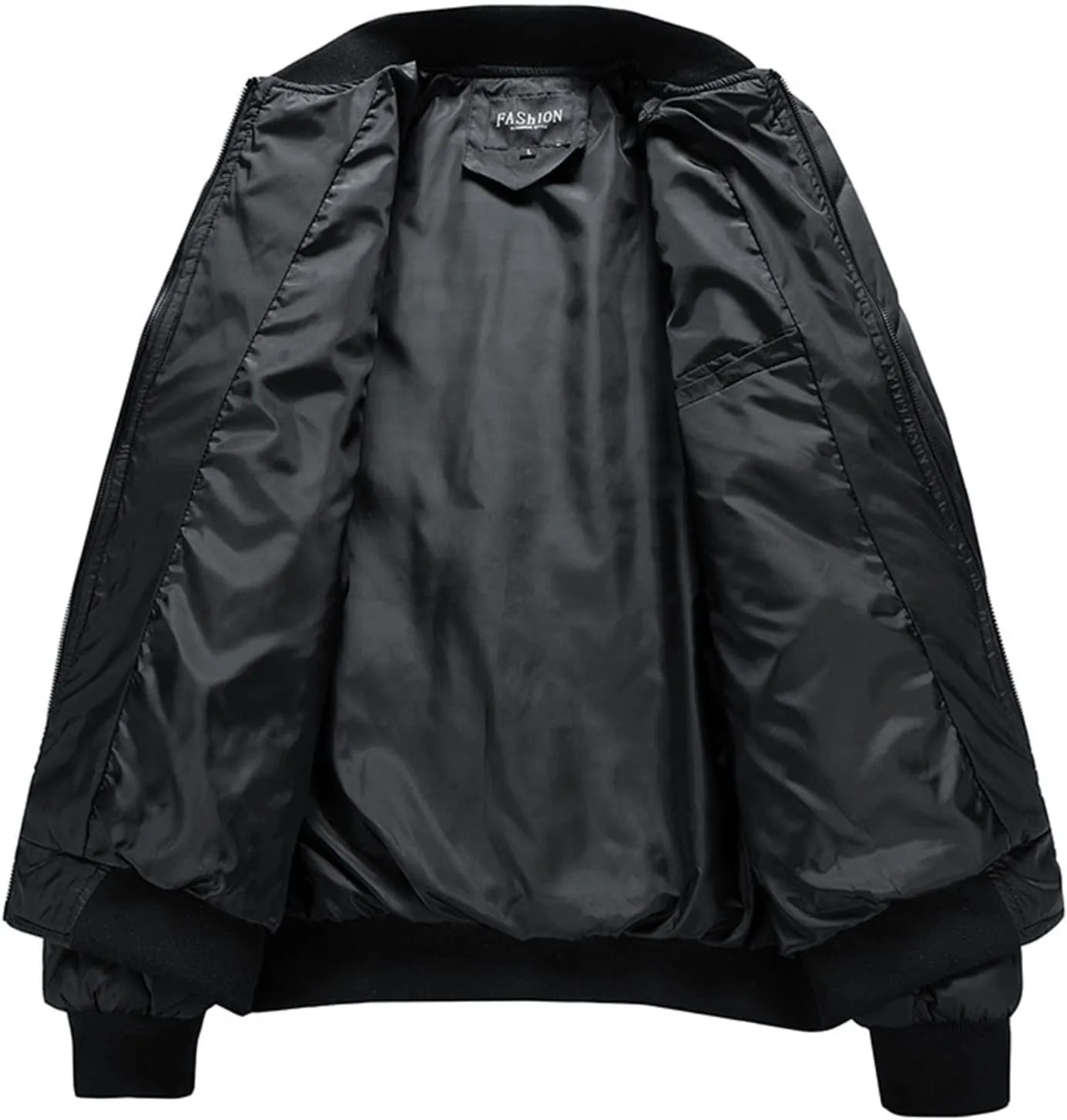 Men's Cotton-Padded Jacket Winter Collar Zipper Plus Cotton Coat Tide Casual Cardigan with Pockets