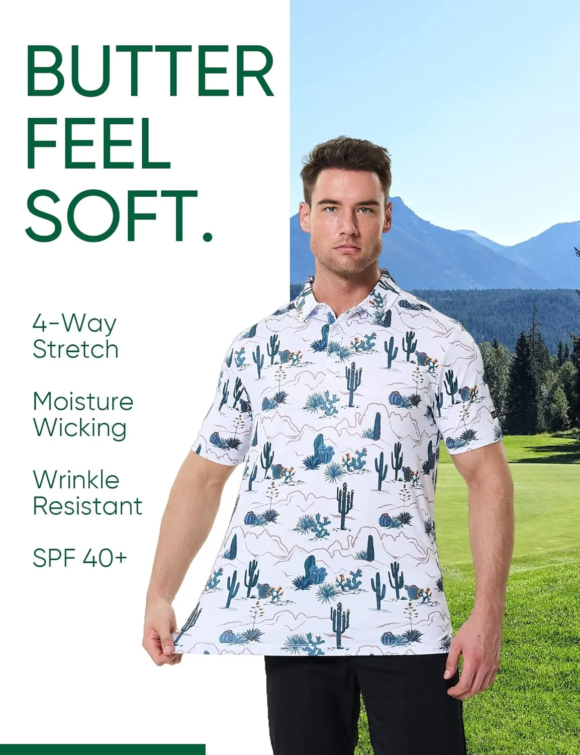 Men's Golf Polo Shirt - Standout Performance Quick-Dry Golf Polo Shirts for Men