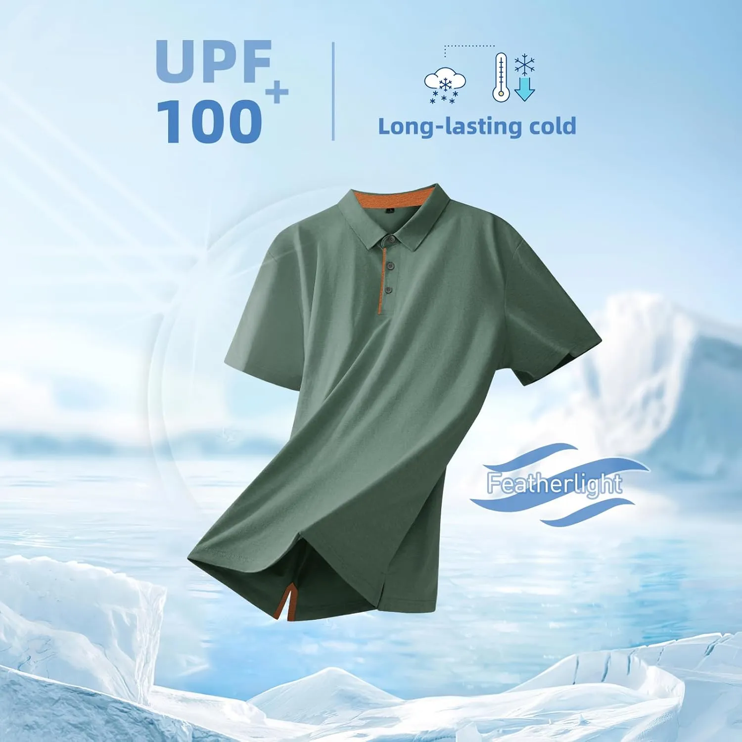 Men's Polo Shirt Short Sleeve,UPF Protection,Moisture Wicking Quick Dry Performance,Lightweight Sport Mens Golf Shirt