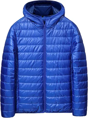 Men's Puffer Jacket with Hooded Puffy Quilted Down Jacket Lightweight Warm Winter Jackets Outerwear Cold Weather Winter Coats