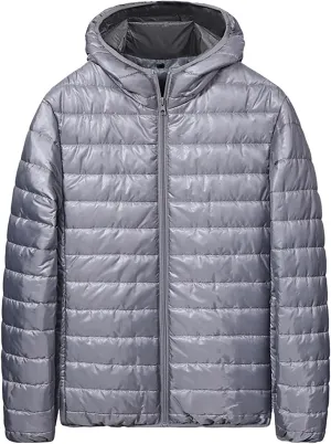 Men's Puffer Jacket with Hooded Puffy Quilted Down Jacket Lightweight Warm Winter Jackets Outerwear Cold Weather Winter Coats