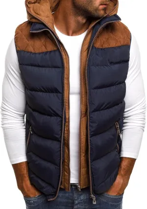 Men's Sleeveless Jacket Vest Padded Cotton Blend Autumn Winter Warm Vest Coat Casual Loose Solid Slim Warm Outwear