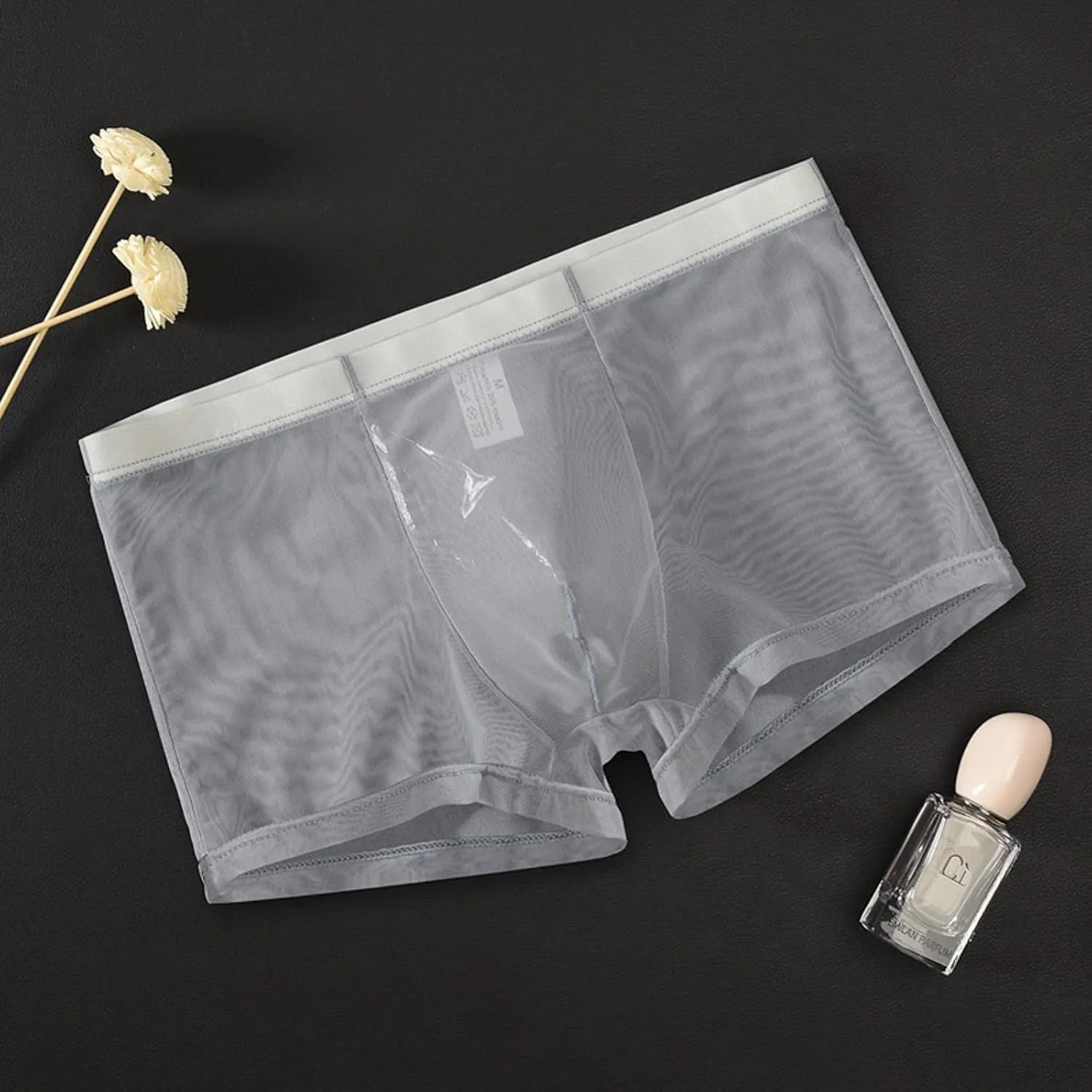 Men's Underwear Sexy Mesh Breathable Boxer Briefs Low Rise Cool Valentines Boxers Pack Set Exotic Briefs Underwear