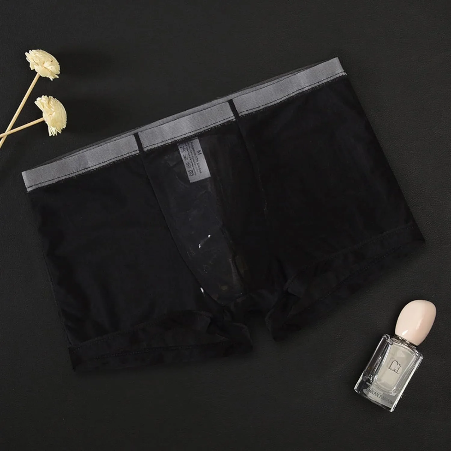 Men's Underwear Sexy Mesh Breathable Boxer Briefs Low Rise Cool Valentines Boxers Pack Set Exotic Briefs Underwear
