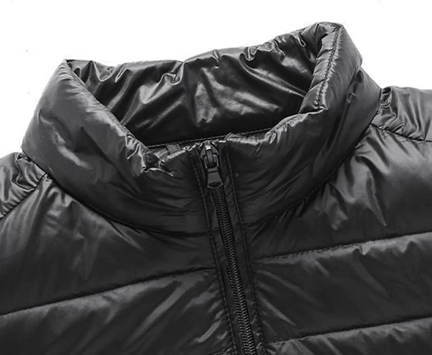 Mens Winter Lightweight Down Jacket Plus Size Packable Insulated Puffer Jackets Casual Full Zip Puffy Fleece Quilted Coats