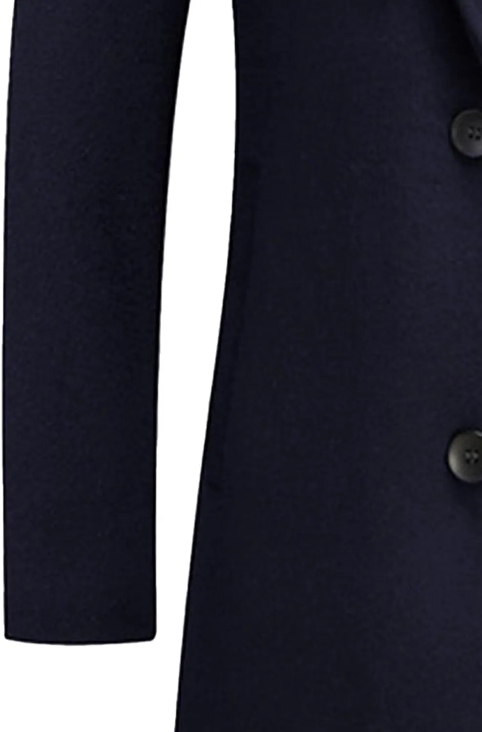Men's Woollen Long Trench Hoodie Winter Wool Blend Jacket Overcoat Zip Up Top Coat Stylish Warm Pea Coats