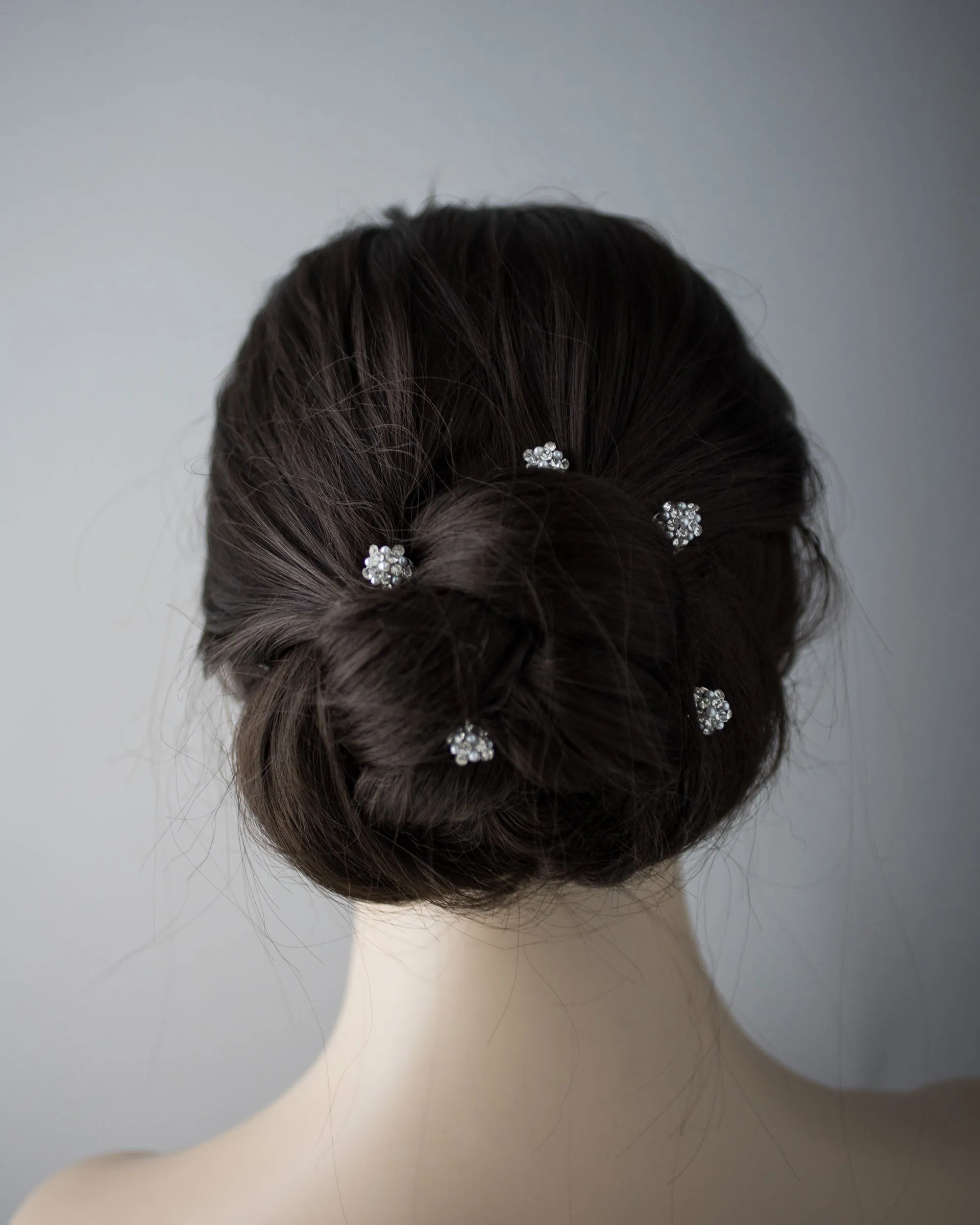 Mini Crystal and Pearl Comb Set
