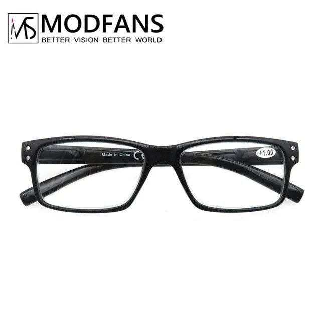 Modfans Unisex Full Rim Rectangle Polycarbonate Reading Glasses R0341