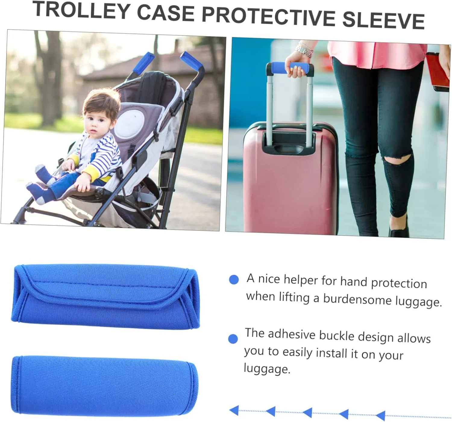 Multi-functional Suitcase Handle Cover Neoprene Luggage Handle Wraps Hand Protectors Travel Straps for Suitcase