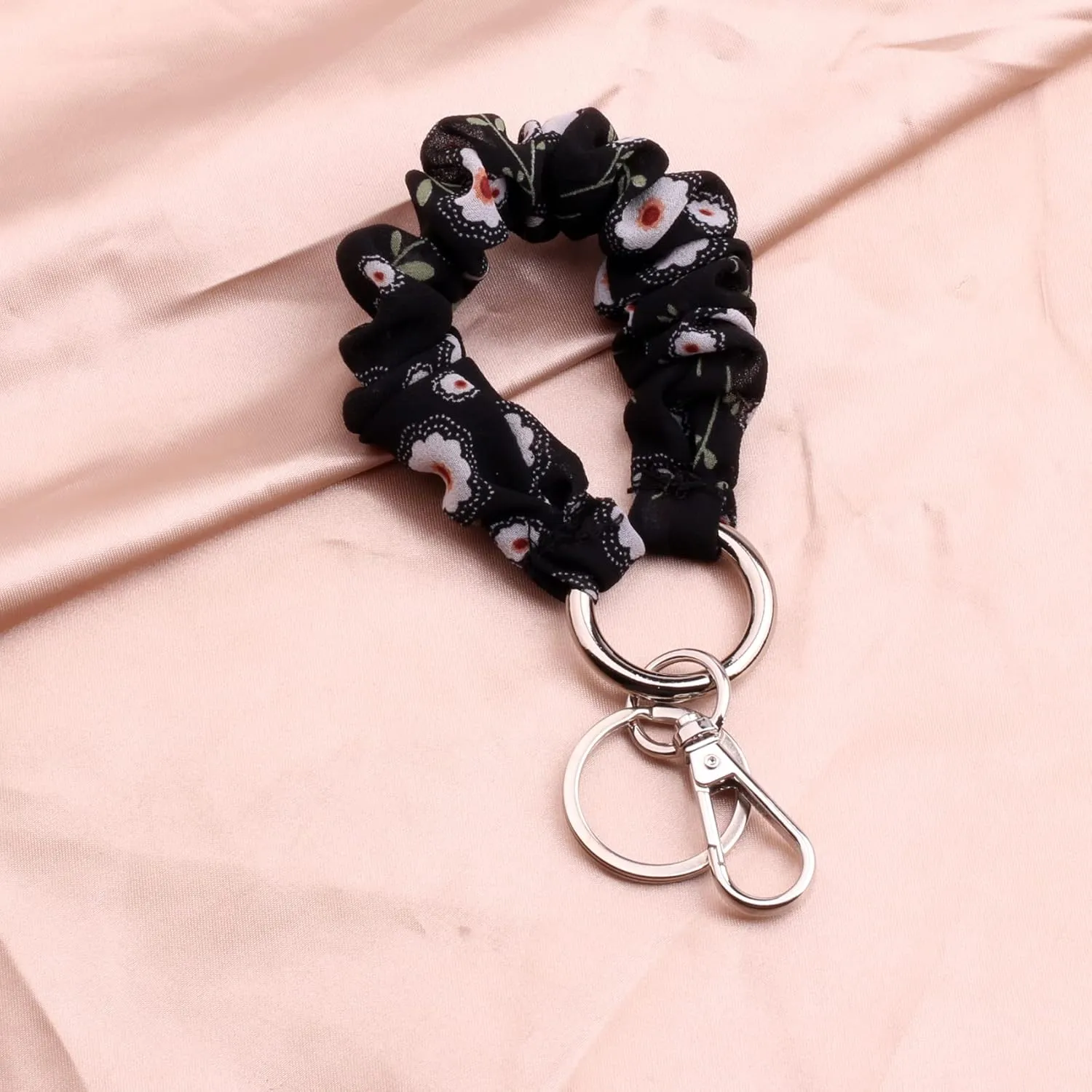 Multi-Functional Wristlet Keychain Women Stretchy Bracelet Hair Tie Scrunchy
