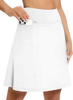 NKskirts Modest Knee Length Skirts 20" Golf Skorts Bulit in Shorts with 4 Deep Pockets