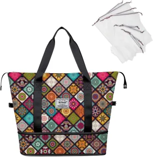 NPBAG Women Travel Duffel, Multi Functional Large Expandable Weekender Carry-on Tote, Gym Workout Overnight Bag, Mommy Hospital Bag for Labor and Delivery
