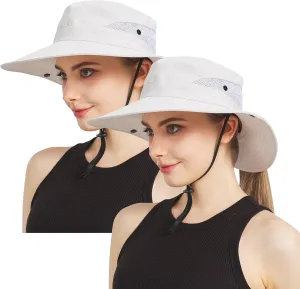 NPJY Sun Hats for Women Men 3 Wide Brim UPF 50  Fishing Beach Bucket Hats
