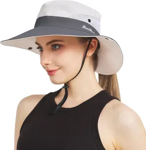NPJY Sun Hats for Women Men 3 Wide Brim UPF 50  Fishing Beach Bucket Hats