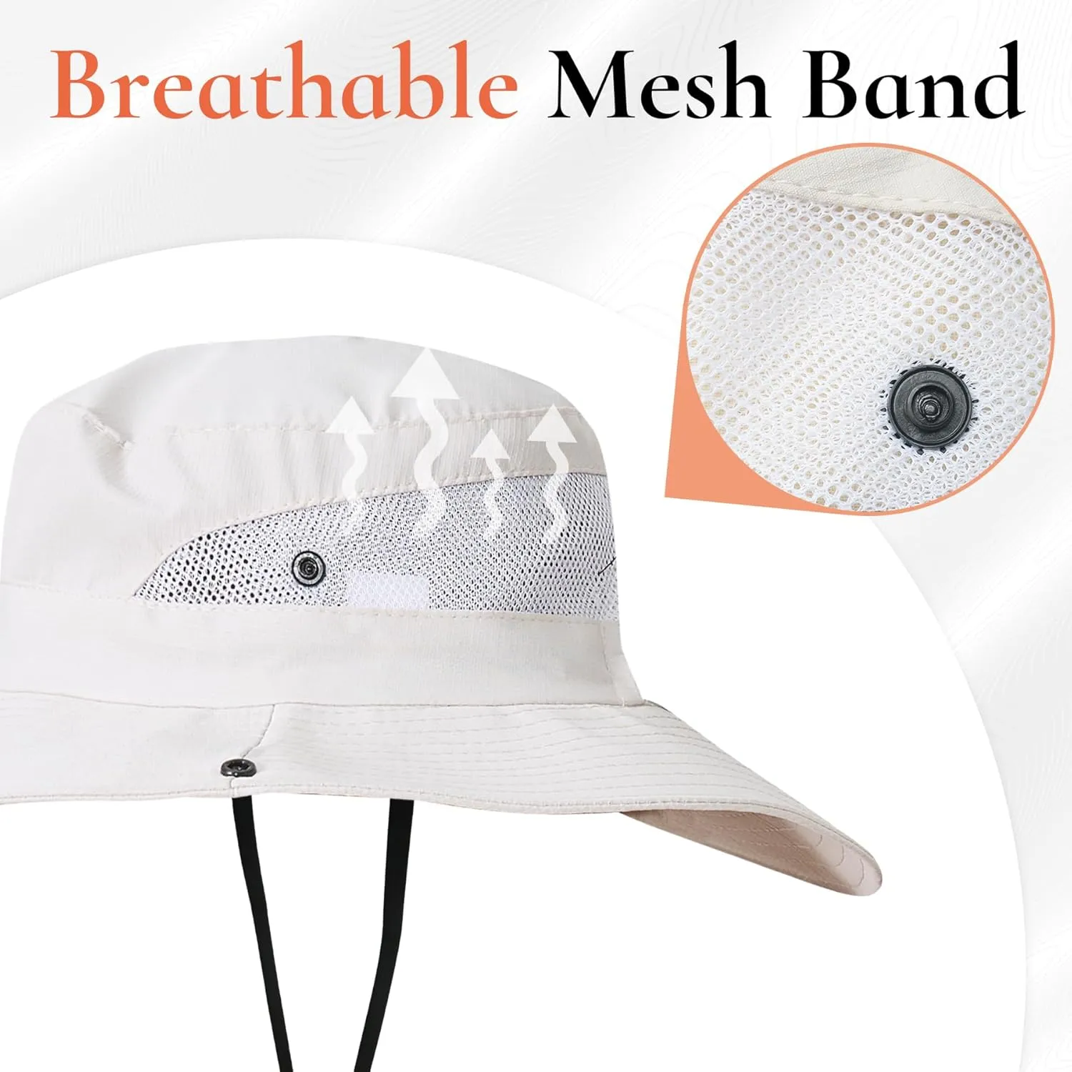 NPJY Sun Hats for Women Men 3 Wide Brim UPF 50  Fishing Beach Bucket Hats