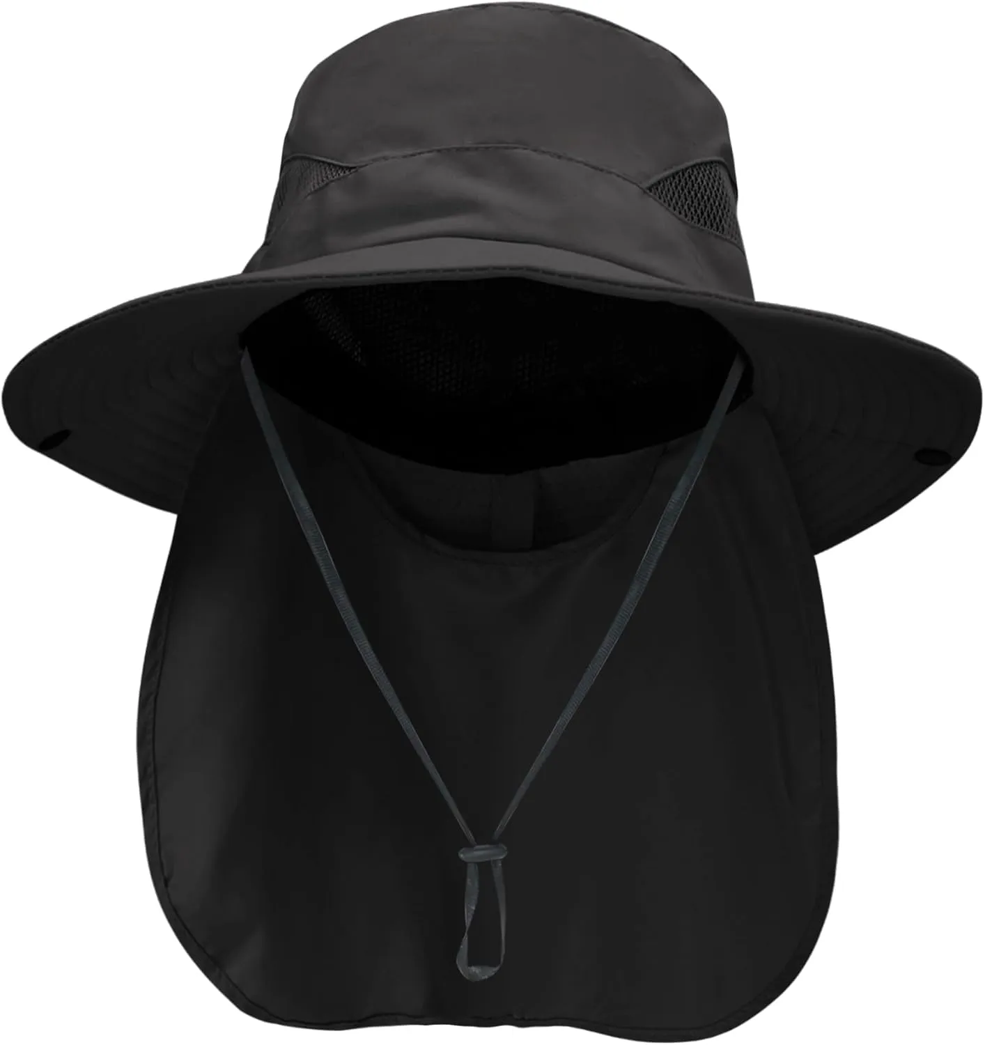 NPQQUAN Ponytail Sun Bucket Hats for Women Men Wide Brim UPF 50  Fishing & Beach Hats