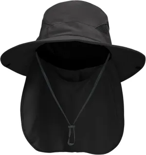 NPQQUAN Ponytail Sun Bucket Hats for Women Men Wide Brim UPF 50  Fishing & Beach Hats