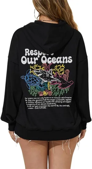 Oversized Graphic Hoodies for Teen Girl Women Cute Y2k Letter Flower Pullover Tops Aesthetic Preppy Sweatshirts