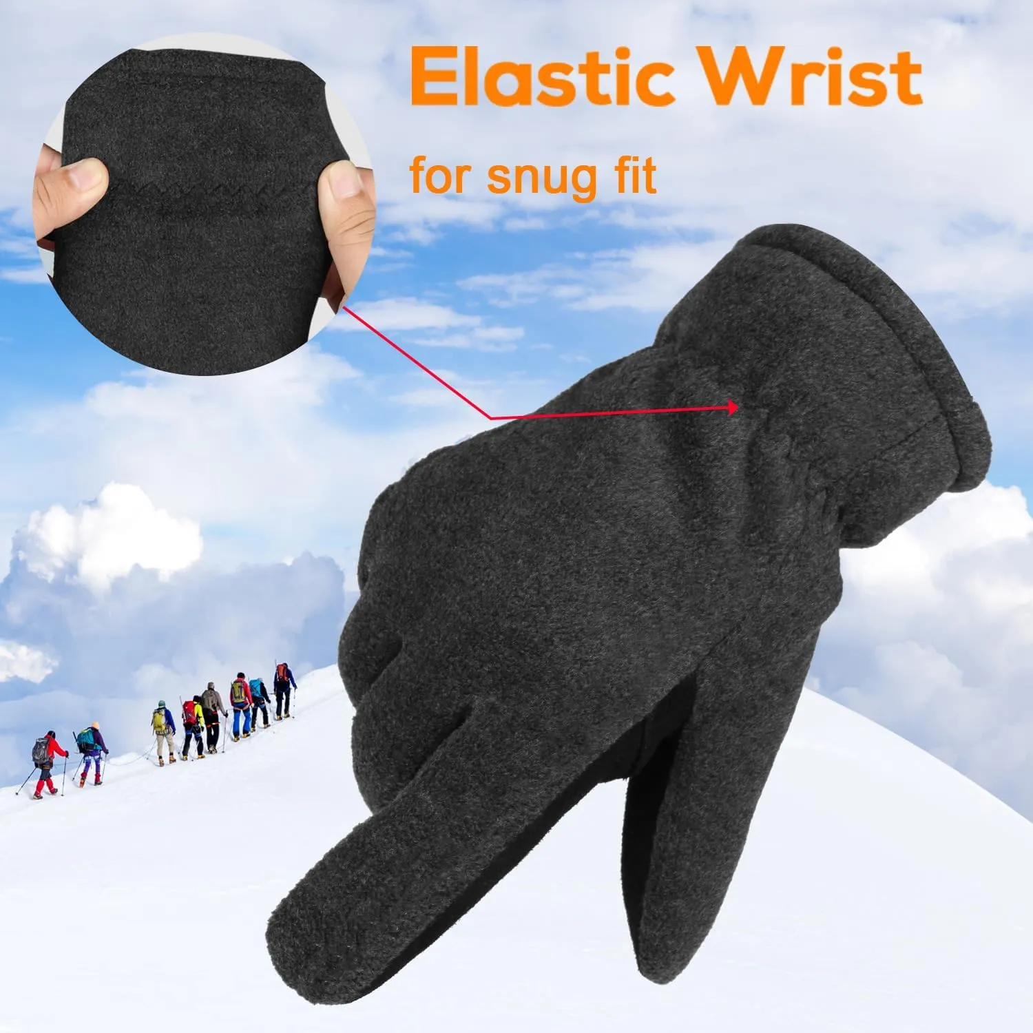 OZERO Winter Gloves for Men & Women | -30 Warm Thermal Running Cycling and Work Gloves for Men Cold Weather | Deerskin and Polar Fleece Insulated Winter Gloves Men