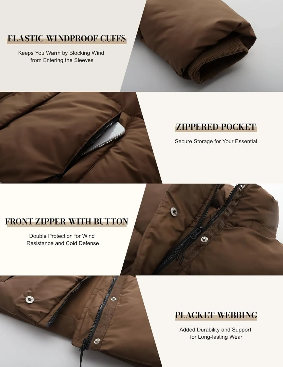 PEHMEA Women's Winter Cropped Puffer Jacket, Full Zip Thicken Short Coat with Detachable Hood