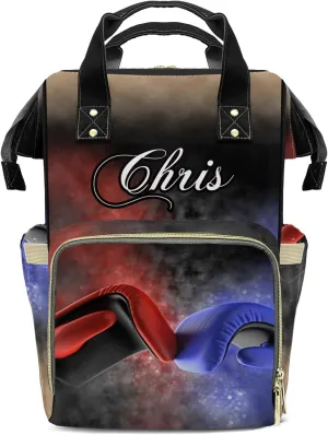 Personalized Boxing Gloves Tote Bag Backpacks Custom with Text Mommy Bag Gift for Boy Girl