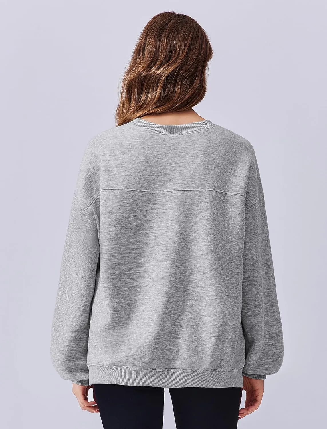 PINSPARK Sweatshirt for Women Oversized 2024 Fall Outfit Long Sleeve Y2K Pullover Top Crewneck Sweat Shirts with Side Pockets