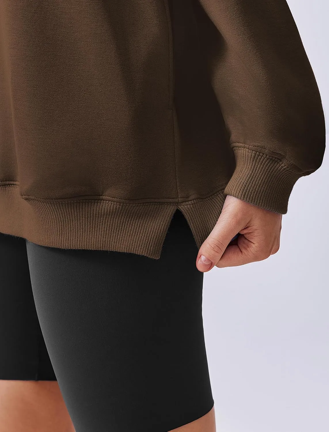 PINSPARK Sweatshirt for Women Oversized 2024 Fall Outfit Long Sleeve Y2K Pullover Top Crewneck Sweat Shirts with Side Pockets