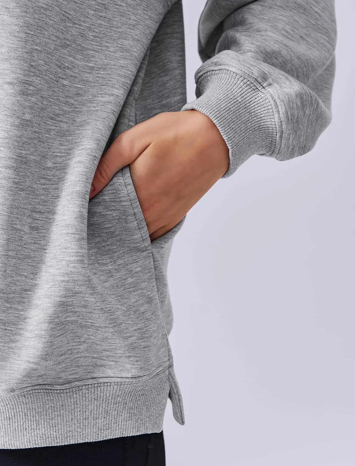 PINSPARK Sweatshirt for Women Oversized 2024 Fall Outfit Long Sleeve Y2K Pullover Top Crewneck Sweat Shirts with Side Pockets