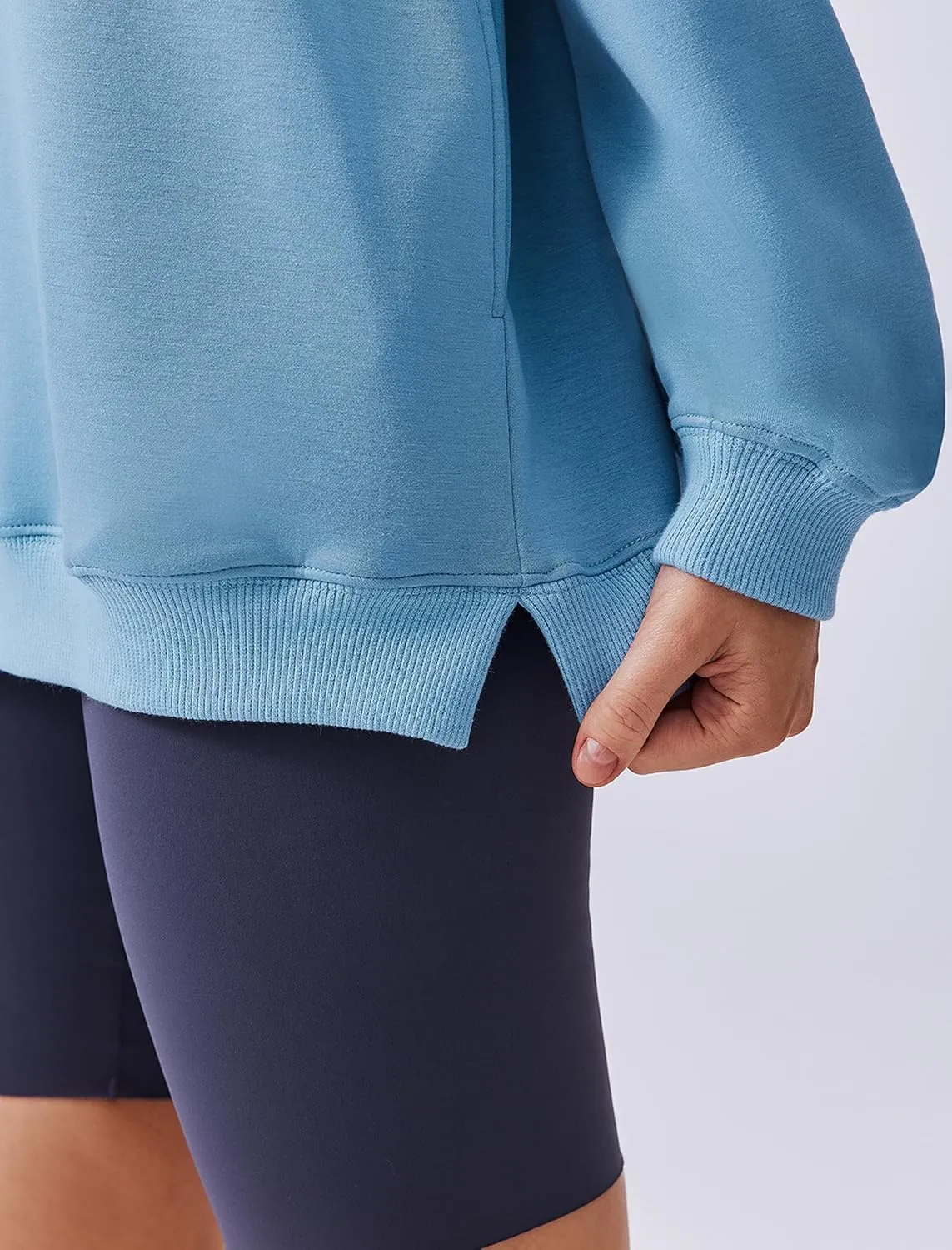 PINSPARK Sweatshirt for Women Oversized 2024 Fall Outfit Long Sleeve Y2K Pullover Top Crewneck Sweat Shirts with Side Pockets