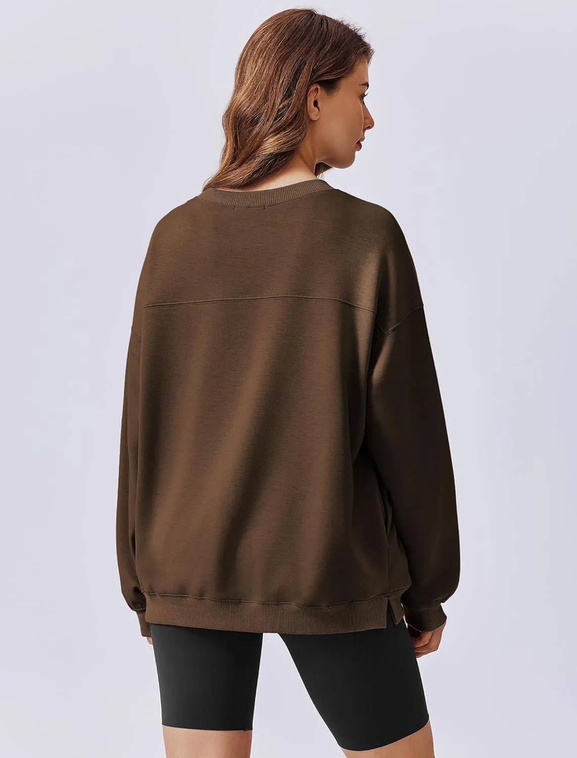 PINSPARK Sweatshirt for Women Oversized 2024 Fall Outfit Long Sleeve Y2K Pullover Top Crewneck Sweat Shirts with Side Pockets