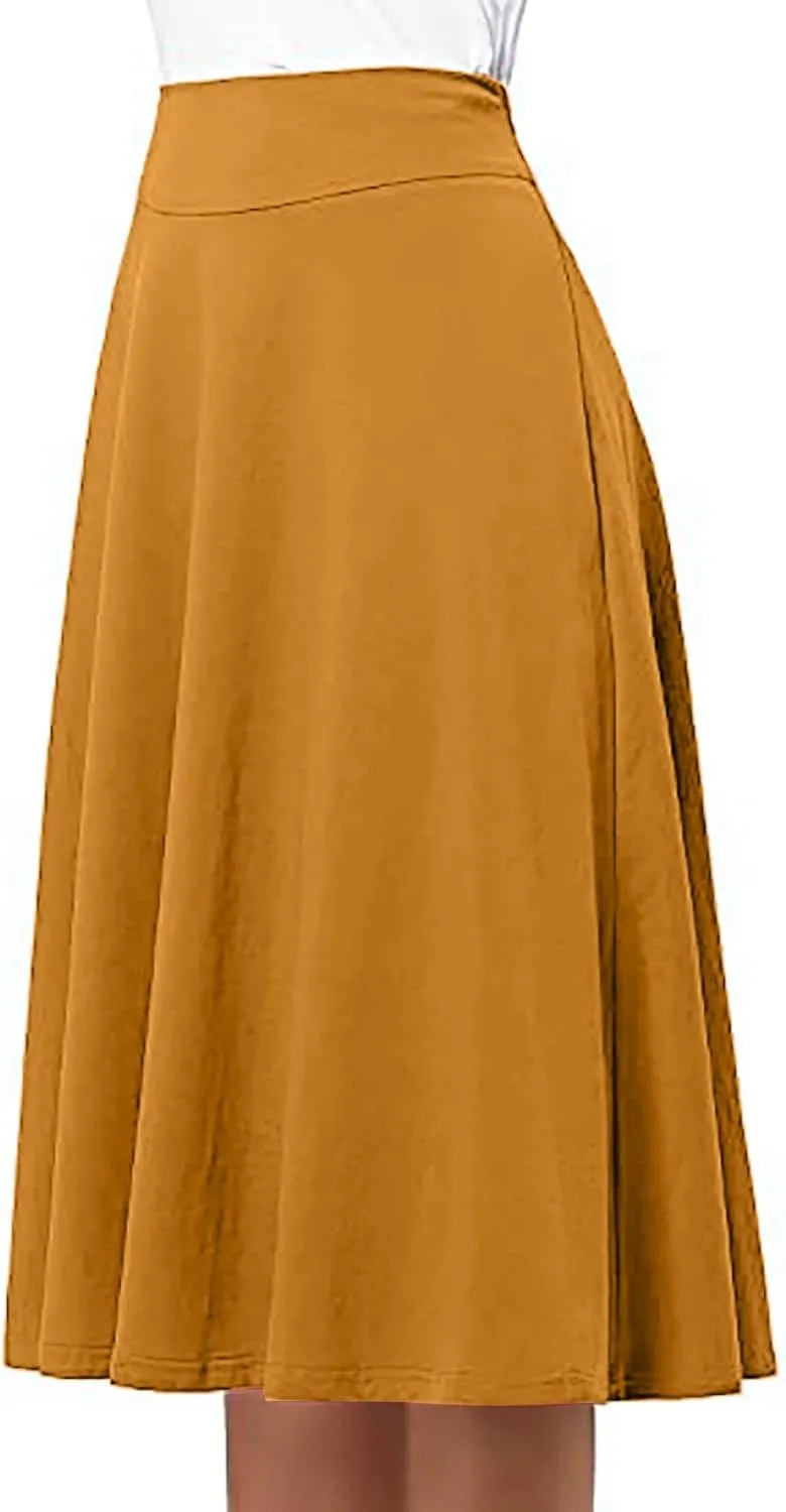 Pleated Skirt and Top Set for Women Solid Mid Length Skirts High Waist Basic Flare Rise Summer 2023 Dress Modest Robe