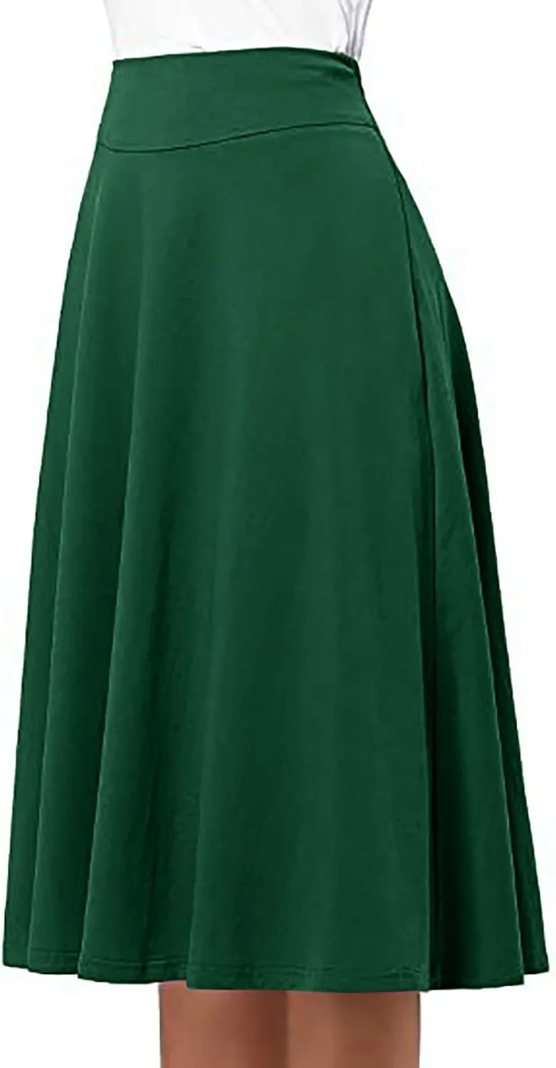 Pleated Skirt and Top Set for Women Solid Mid Length Skirts High Waist Basic Flare Rise Summer 2023 Dress Modest Robe