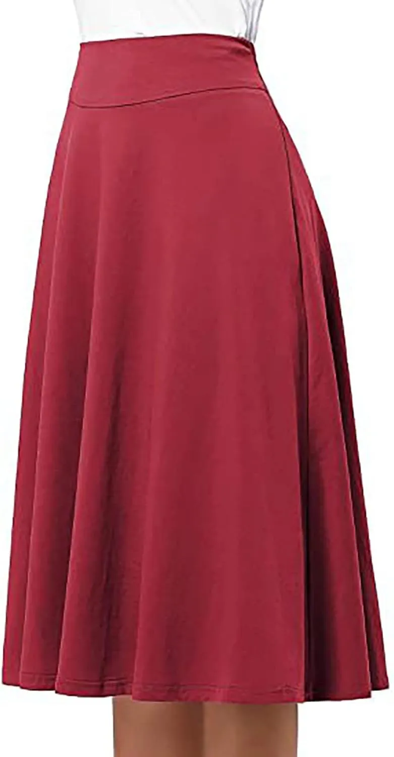 Pleated Skirt and Top Set for Women Solid Mid Length Skirts High Waist Basic Flare Rise Summer 2023 Dress Modest Robe
