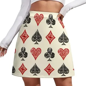 Poker Card Short Skirt Athletic Skorts Womens Golf Skirts Mini Shorts Breathable High Waist Workout Sports Skort