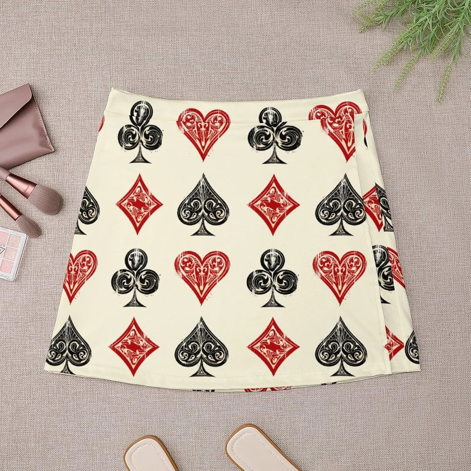 Poker Card Short Skirt Athletic Skorts Womens Golf Skirts Mini Shorts Breathable High Waist Workout Sports Skort